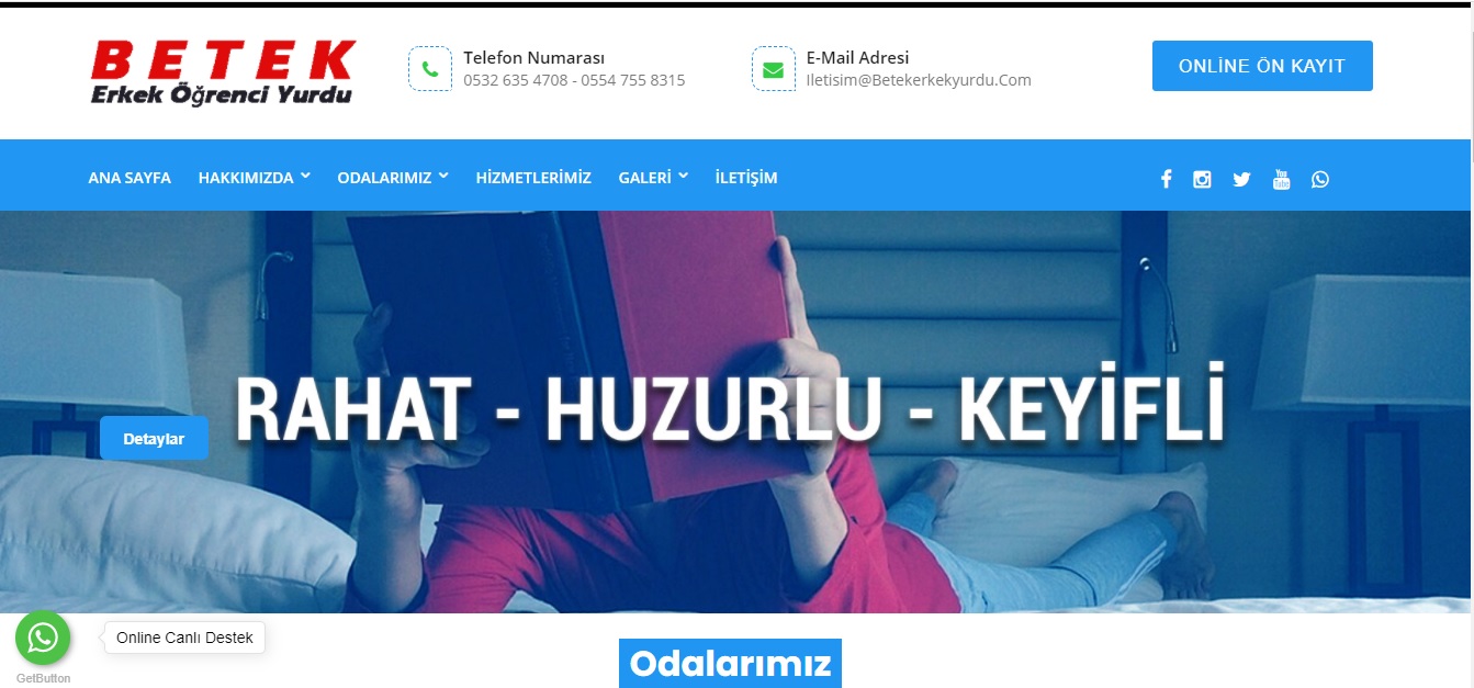 Erkek Öğrenci Yurdu Web Sitesi